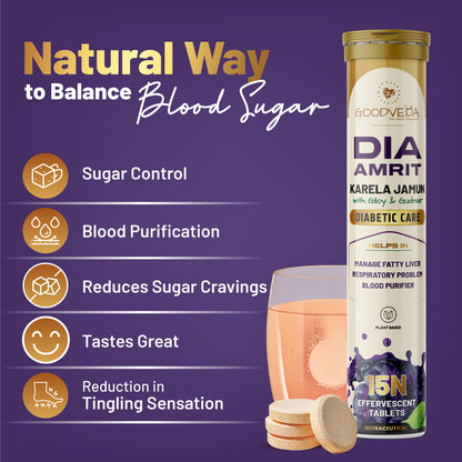 DiaAmrit Effervescent: Karela Jamun Juice for Diabetes Control