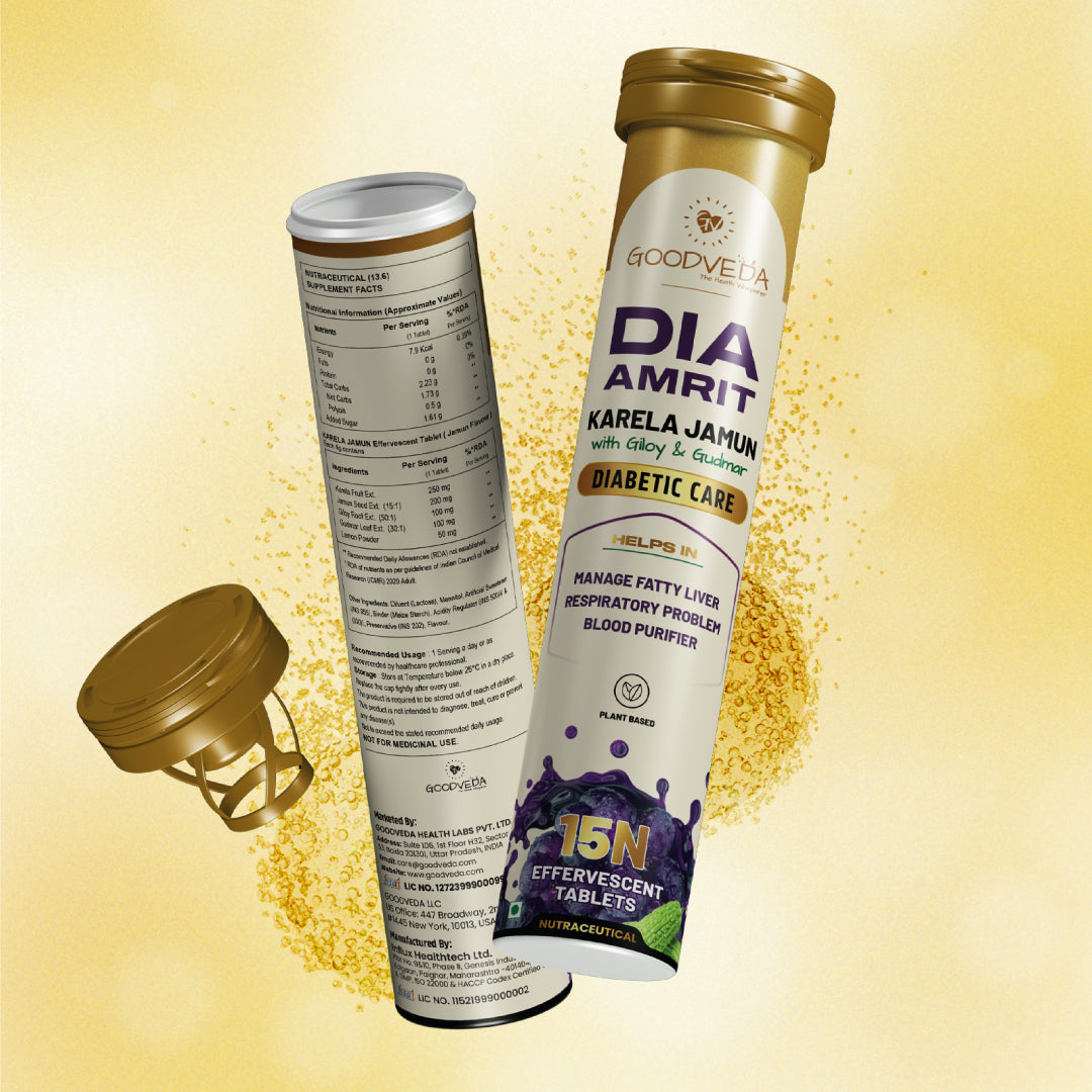 DiaAmrit Effervescent: Karela Jamun Juice for Diabetes Control