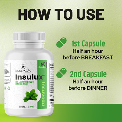 Insulux - Advanced Ayurvedic Formula for Blood Sugar Control. Best Results in Up to 80 Days