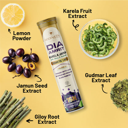 DiaAmrit Effervescent: Karela Jamun Juice for Diabetes Control